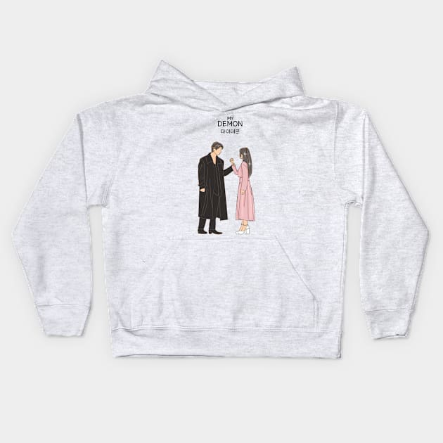 My Demon Kdrama Fan Art Kids Hoodie by ArtByAzizah